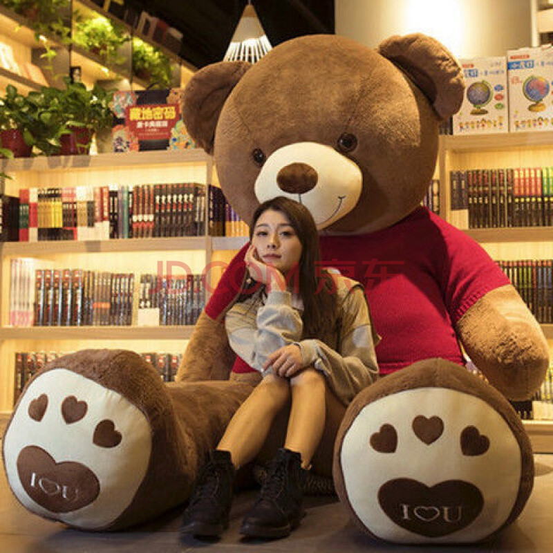 大熊毛绒玩具泰迪熊熊猫公仔超大号抱抱熊抱枕送女朋友情人节礼物深棕