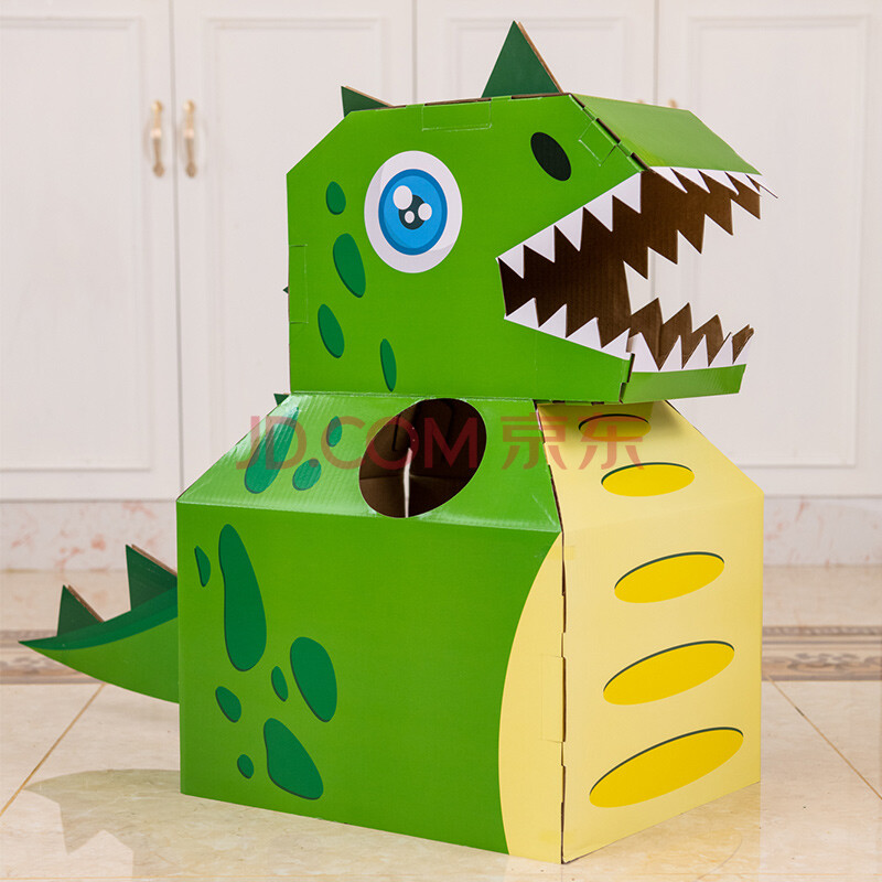 抖音同款 纸箱恐龙可穿戴模型手工制作玩具幼儿园手工作业纸壳 小绿龙