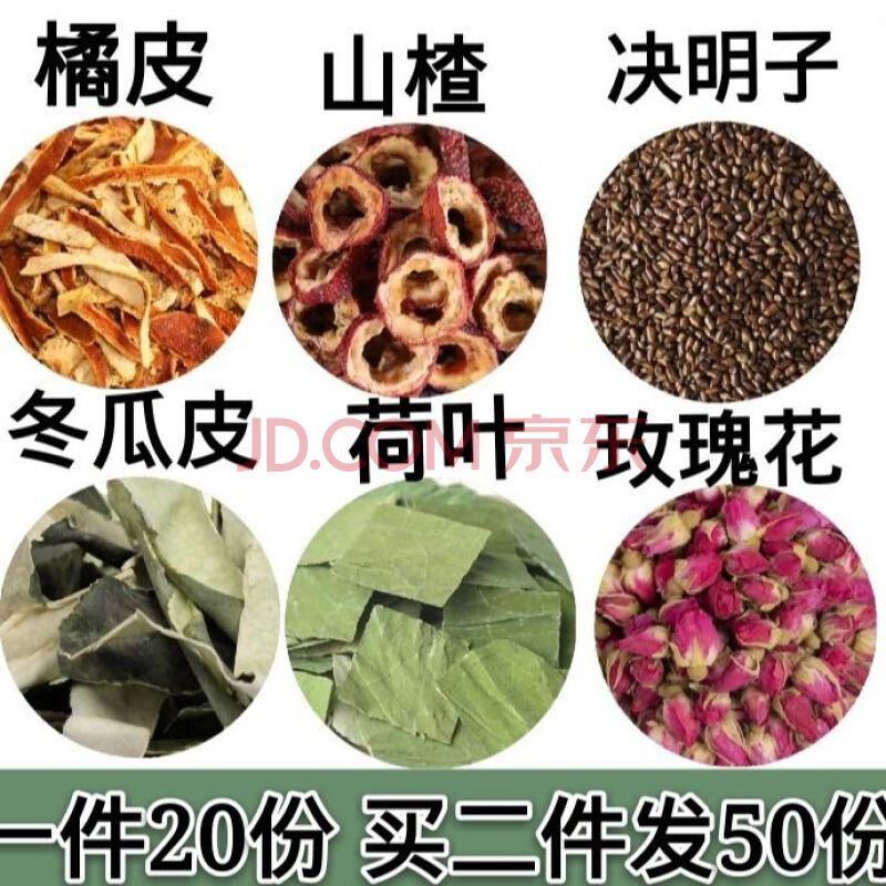 橘皮山楂决明子干冬瓜片干荷叶玫瑰花现配冬瓜皮20份中药材