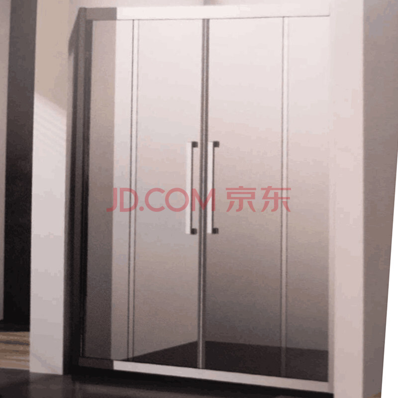 沐歌(micoe)黑色淋浴房一字型隔断整体浴室干湿分离移门卫生间玻璃门