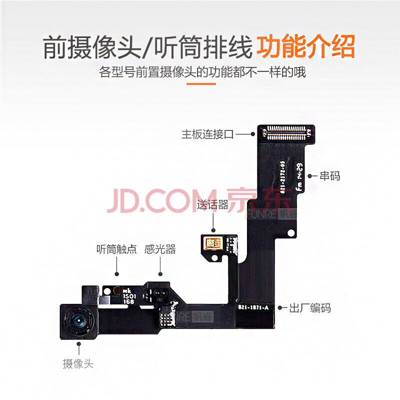 皮谱适用于苹果iphone6听筒排线6sp78p前置摄像头语音视频带话器6s