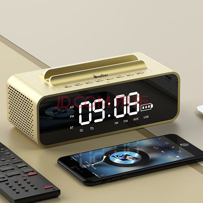 华为huawei小米通用闹钟音响vo6无线蓝牙音箱重低音车载时钟小迷你
