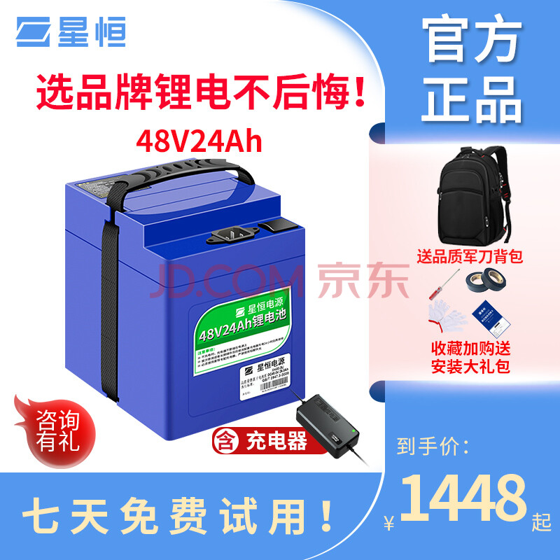 车零配件锂电瓶替换小龟王祖玛48v20ah蓄电池 48v24ah b款含充电器