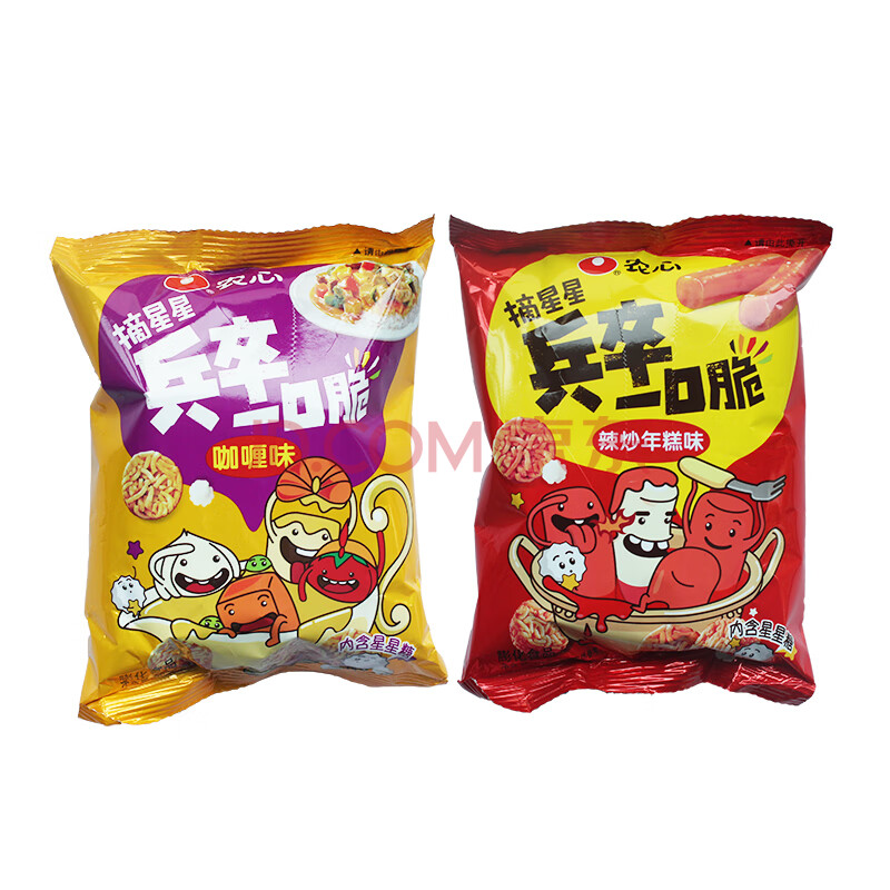 农心兵卒一口脆70gx8包干脆面多种口味儿童点心小面饼