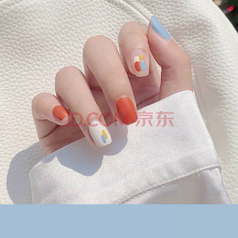 贴片成品可拆卸穿戴美甲反复女可摘可戴中长款欧美假指甲 花色调色