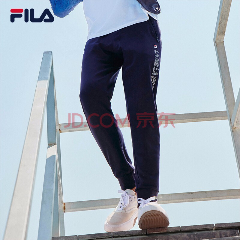 fila 斐乐官方男士针织长裤2021夏季新款直筒休闲裤运动裤潮流裤 传奇