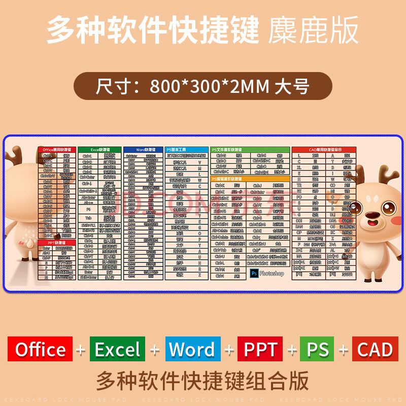鼠标垫超大号快捷键大全电脑办公桌垫学生写字桌面键盘垫男女定制