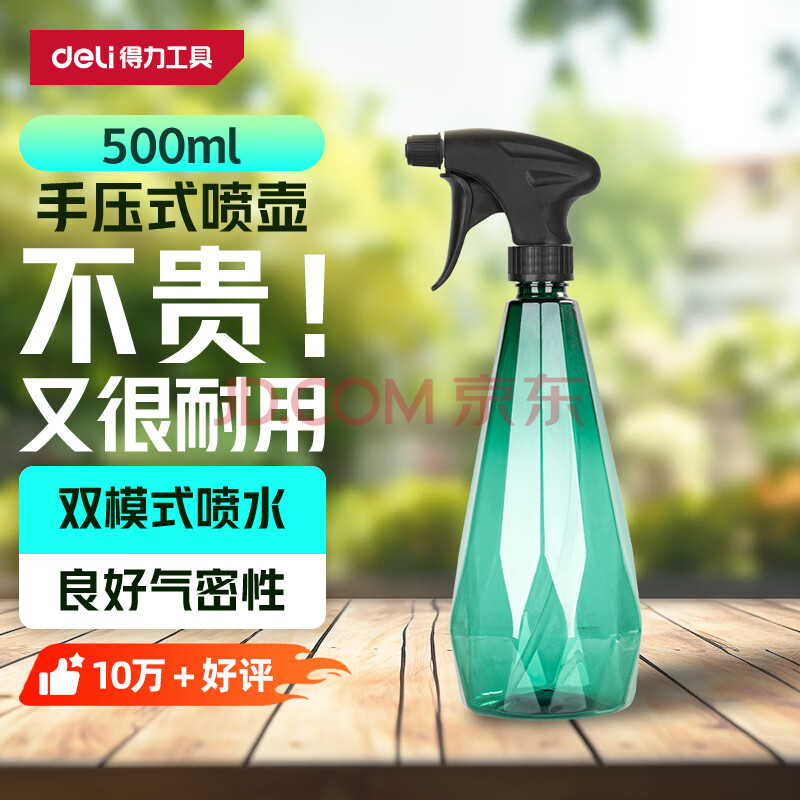 得力（deli）喷水壶喷雾器园艺浇花厨房洗车喷壶水柱/雾状手压式小型DL581005