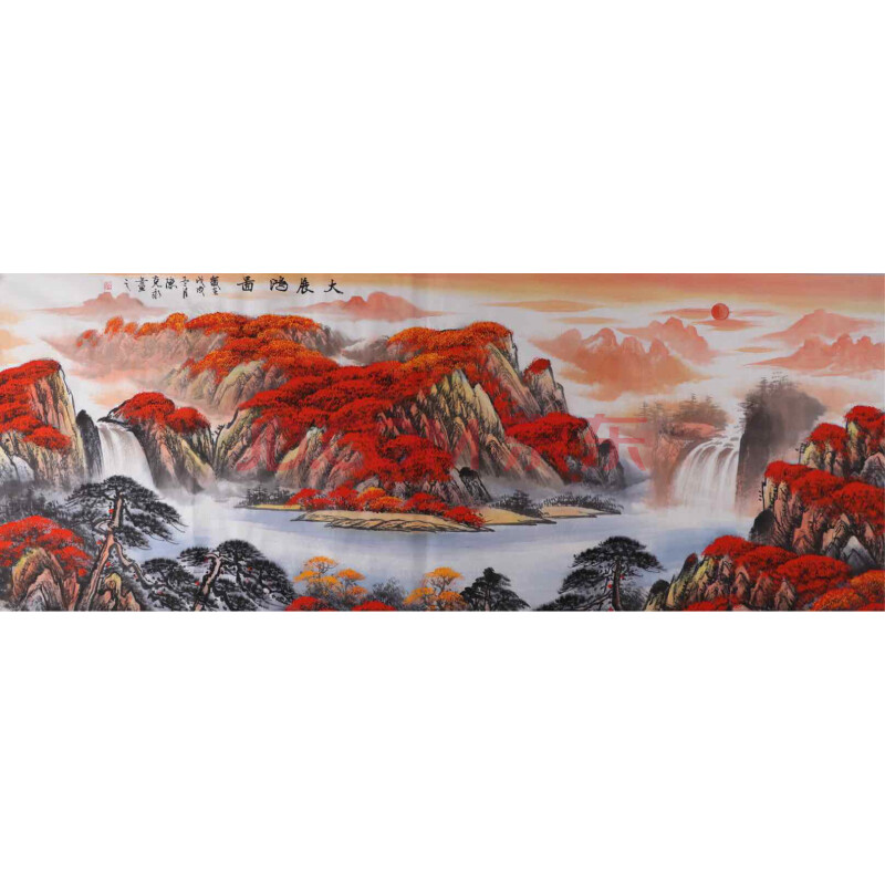 中国美术家协会会员 陈克永 《大展鸿图》小六尺山水180x70cm山水画