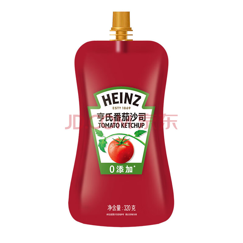 亨氏(Heinz) 番茄酱 袋装番茄沙司 意大利面薯条酱 320g 卡夫亨氏出品