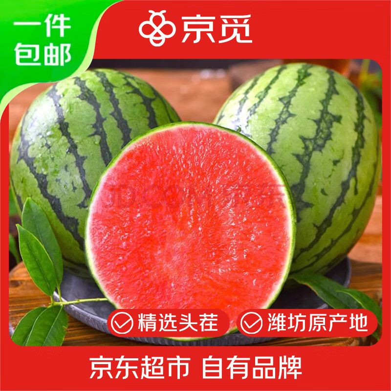 京觅 山东2K糖丸小西瓜 生鲜水果 净重4.5-5.5斤 2个装 源头直发 包邮