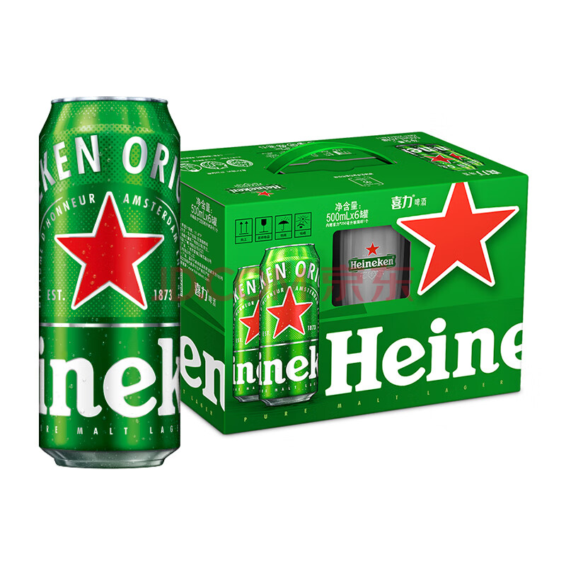 喜力经典 500ml*6礼盒+1杯子 无 500mL 1罐 单瓶装 无
