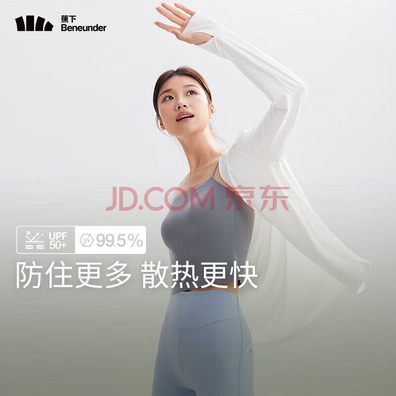 蕉下（beneunder）大码女士防晒衣夹克外套夏季轻薄透气防紫外线凉感防晒衣AL41024 霜奶白 2XL