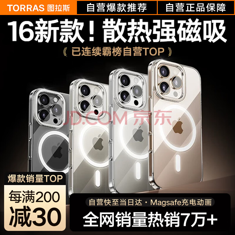 图拉斯支点壳D1S【新款散热磁吸丨久用不发黄】 适用苹果16pro手机壳iphone16pro保护套透明超薄支架防摔
