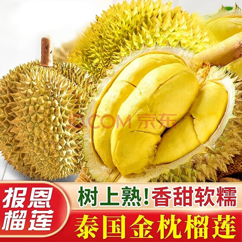 芫曦榴莲金枕新鲜果整箱一整个带壳泰国进口巴掌金枕头榴莲批发一箱 8-10斤(2-4个装)
