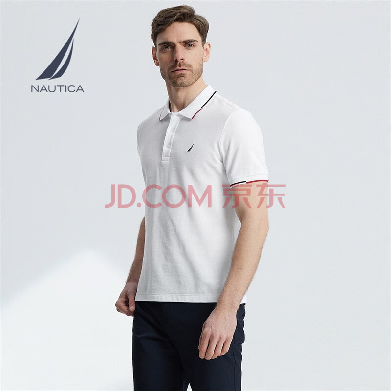 诺帝卡（NAUTICA）【商场同款】男装夏季款商务休闲纯棉柔软亲肤短袖 520礼物 1BW白色（222） L