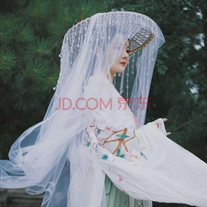 心墨染新品面纱古风古风影视道具侠女斗笠影楼写真斗笠女斗流苏笠幕离
