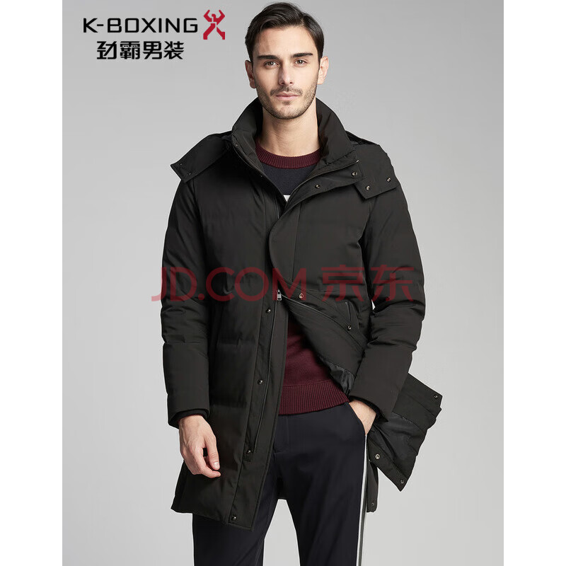 劲霸男装夹克k-boxing长款茄克羽绒服男秋冬季新品保暖外套时尚冬装vr