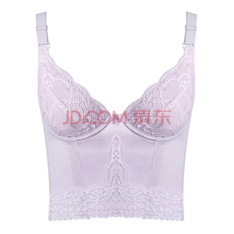 管理器塑身衣正品内衣女胸罩聚拢女薄款美背无钢圈紫色长文胸34c75c