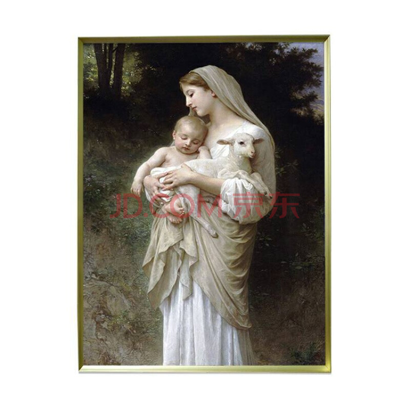 新款圣母玛利亚画像基督徒客厅装饰画天主教墙面挂画耶稣天使艺术壁画