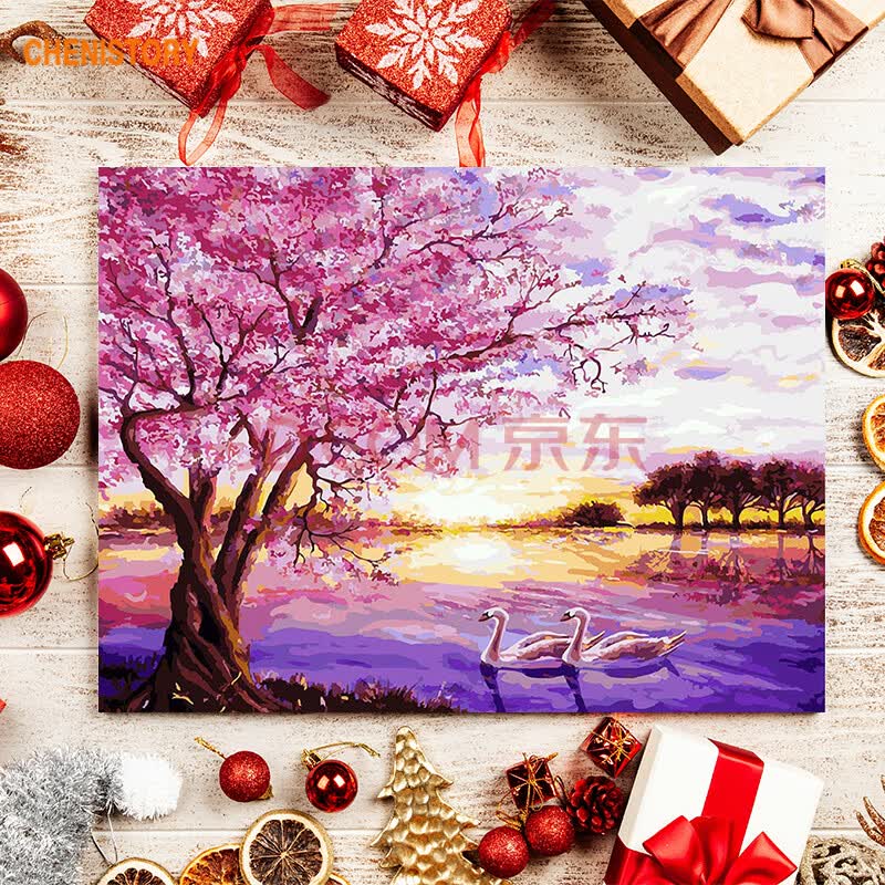chenistory 数字油画diy风景人物动物抽象花卉儿童动漫家居客厅装饰画
