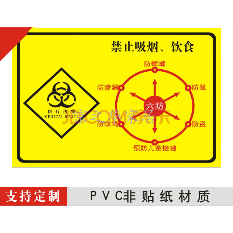 医院垃圾桶分类贴纸医疗废弃物标识牌医疗废物运输通道标志标贴 医疗