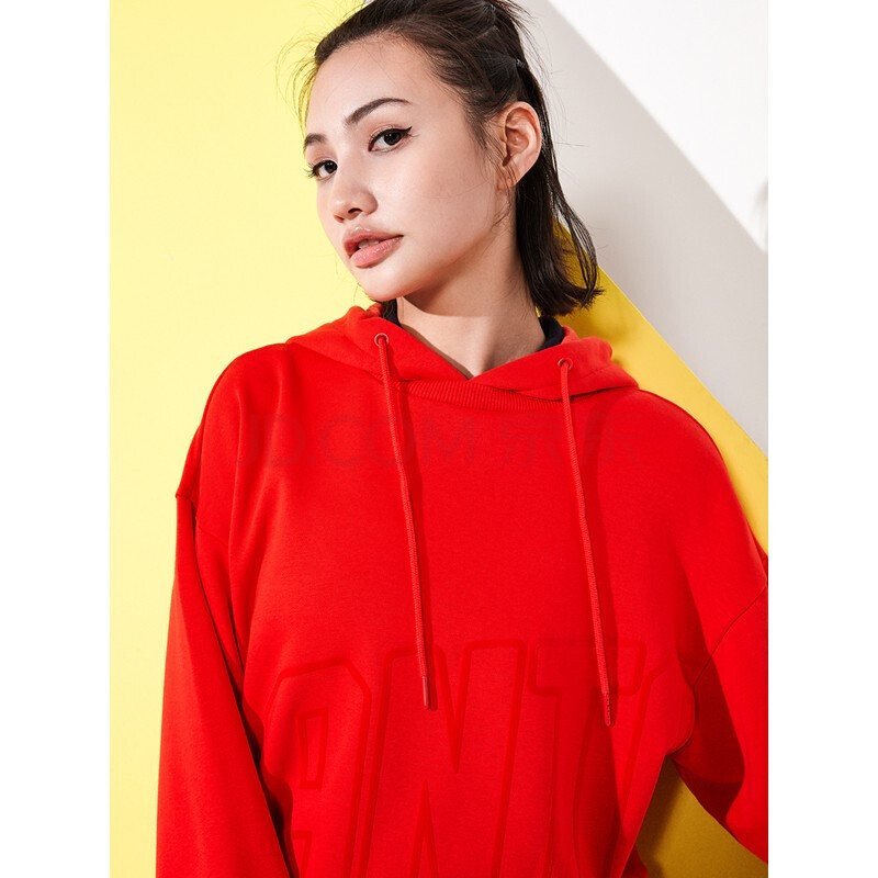 安踏卫衣女2020年春季新品连帽套头卫衣运动休闲服女子舒适长袖上衣
