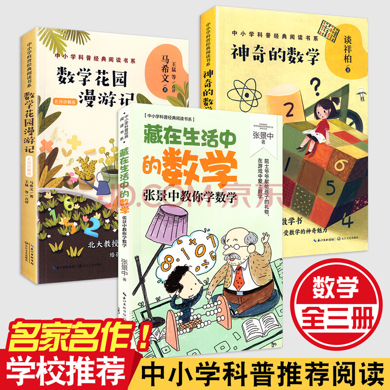中小学科普经典阅读书系共3册 藏在生活中的数学/神奇的数学/数学花园