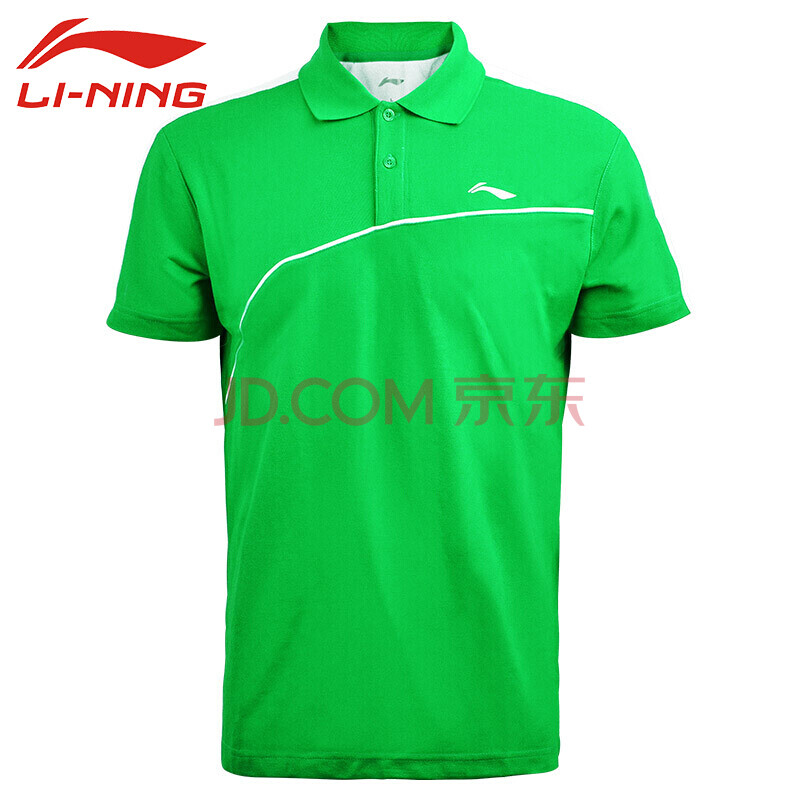 李宁(li-ning)羽毛球服短袖半袖t恤男女polo衫透气翻领针织运动服 apl