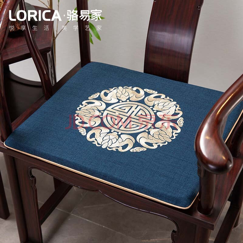 新中式红木椅子坐垫古典家具麻布实木椅子坐垫防滑太师餐椅圈椅茶椅