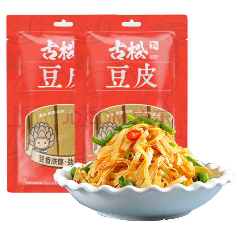 古松干豆皮110g  腐皮豆腐皮干货手工黄豆制品凉拌炒菜火锅麻辣烫食材 干豆皮110g*2