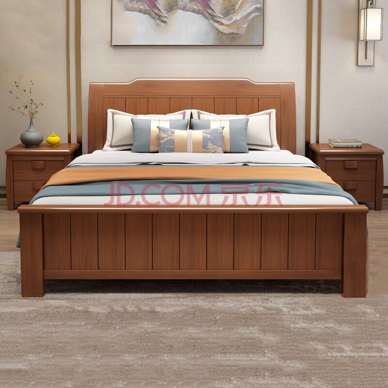 5米小户型简易实木单人床现代家具 普通床 1.8*2.0m