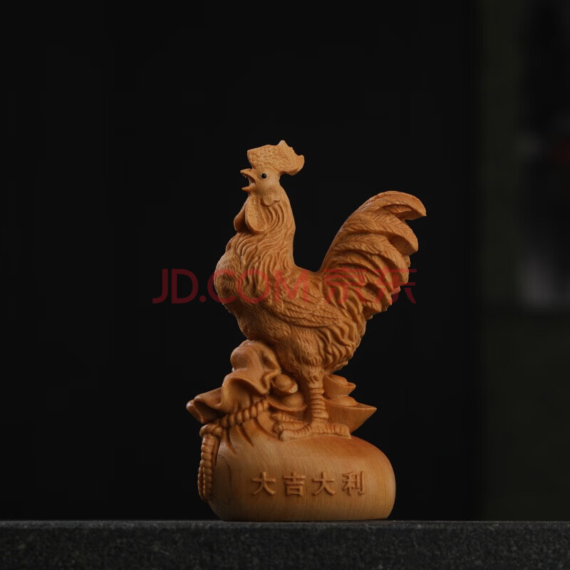 崖柏黄杨木雕生肖鸡手把件把玩汽车摆件手工雕刻工艺品 黄杨木