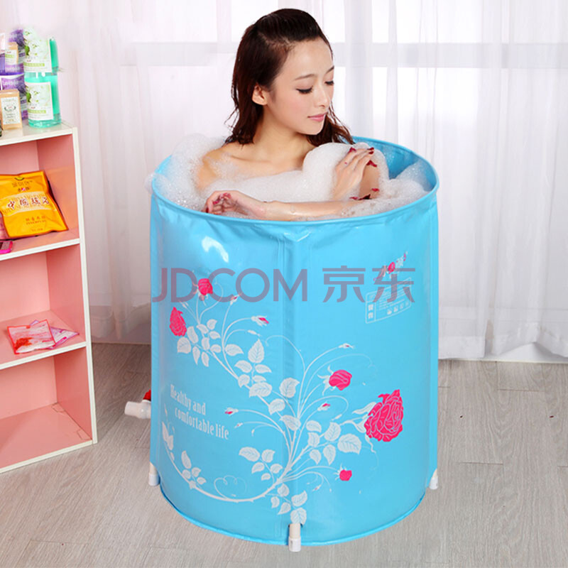 水美颜折叠加厚泡澡桶成人室内洗澡浴桶浴盆婴儿童沐浴桶塑料免充气