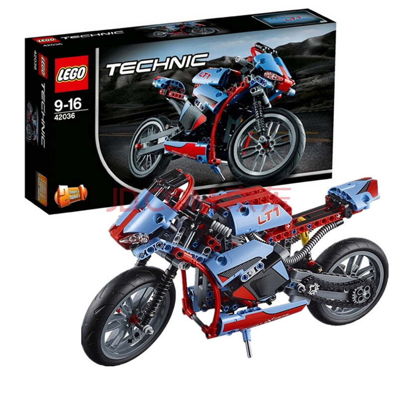 乐高lego科技系列机械组拼装积木玩具 街头摩托赛车42036