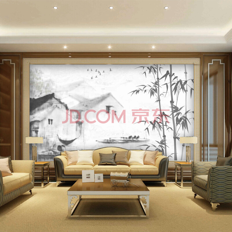 志尚壁画新中式3d壁画现代简约影视墙沙发背景墙电视个性创意定制墙画