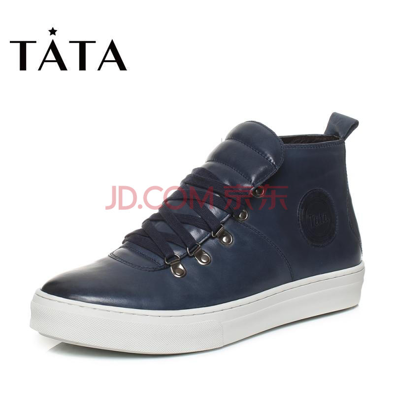 Tata/ËûËý¶¬À¶É«Å£Æ¤Ñ§Ôº·ç°ó´øÆ½µ×¼°õ×Ñ¥ÄÐÐÝÏÐÑ¥0U450DD6µÍÑ¥Æ·ÅÆLOGOÓÍÀ¯Æ¤ À¶É«(ÈÞÀï) 43