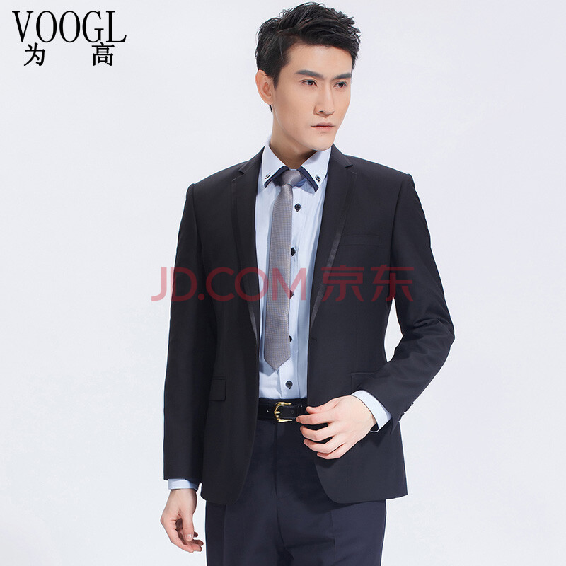 voogl 冬装新款男款韩版职业西装套装 房地产物业客服