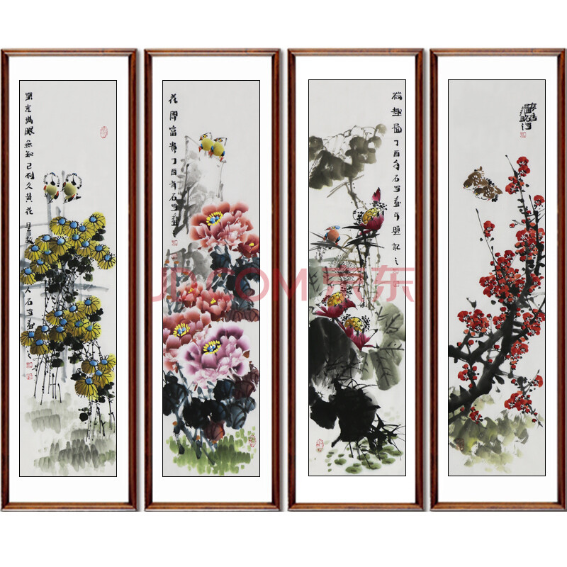 上海美协会员 石芳《精品四屏》