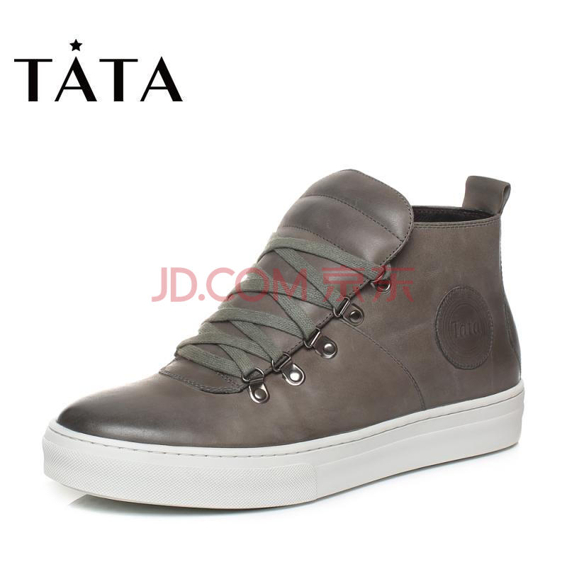 Tata/ËûËý¶¬À¶É«Å£Æ¤Ñ§Ôº·ç°ó´øÆ½µ×¼°õ×Ñ¥ÄÐÐÝÏÐÑ¥0U450DD6µÍÑ¥´¿É«ÓÍÀ¯Æ¤Ïµ´ø »ÒÉ«(ƤÀï) 42