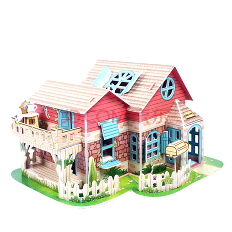 乐立方 三维立体拼图纸质模型 女孩别墅小屋系列 p615
