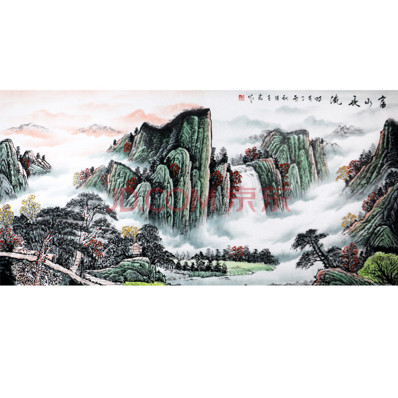 《富水长流》 王岩 实力派山水画家,河南省美术家 协会会员 128