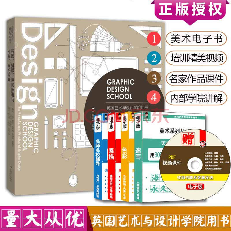 正版英国艺术与设计学院用书构图,排版,色彩原理与印刷,网络应用色彩