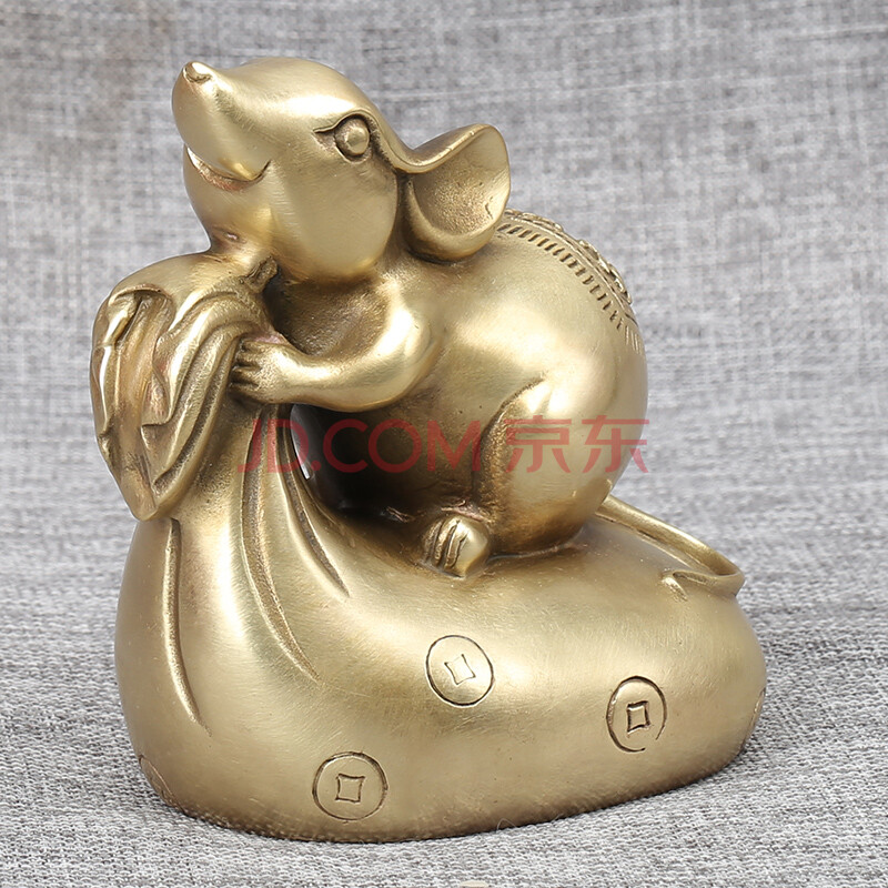 【布袋老鼠】铜雕摆件 做工精致 栩栩如生 收藏佳品 500g