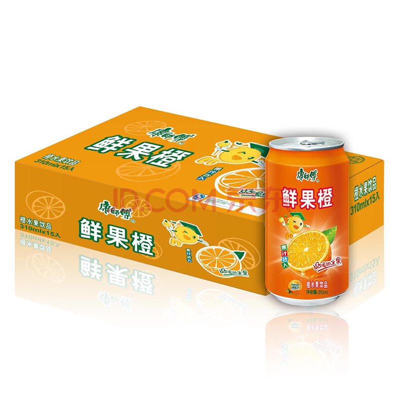 康师傅鲜果橙310ml*24罐 整箱 橙水果饮品