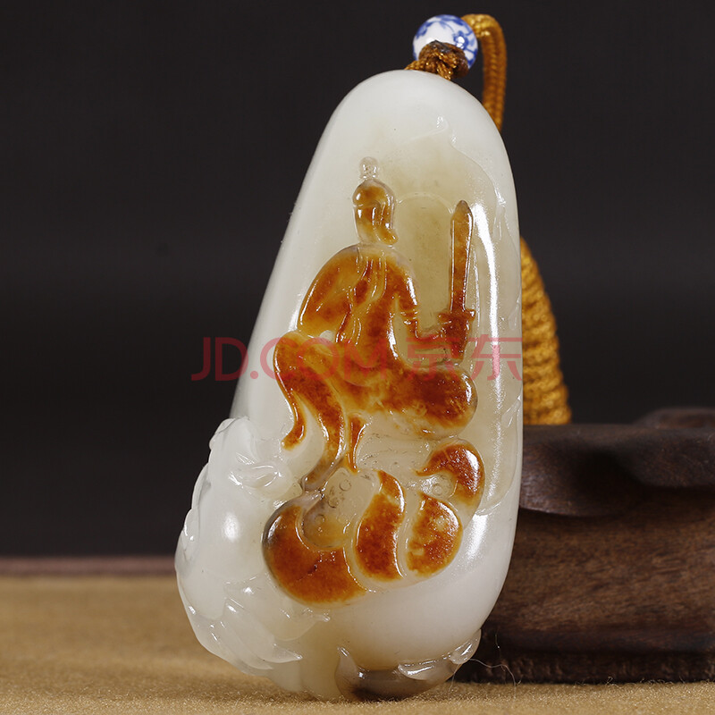 【即刻拍】中国玉石雕刻大师杨子作品 和田玉白玉 油润细料 文殊菩萨
