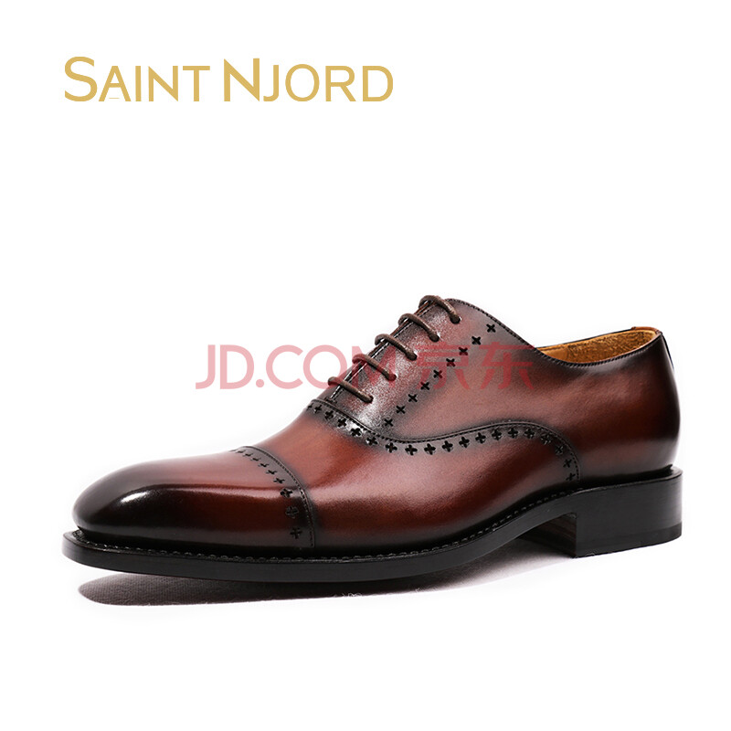 SAINTNJORD/Ê¥ÄáÔ¼µÂ ¹ÌÌØÒìÑØ·ìÊÖ¹¤Æ¤µ×ЬÈý½ÓÍ·µñ»¨ÕýװƤЬ·½Í·ÕæÆ¤Ïµ´øµ¥Ð¬ÄÐ ºìרɫ 43£¨ÊÖ¹¤¶¨ÖÆ20Ì죩