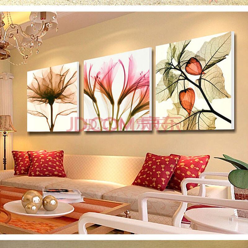 柠檬树 客厅装饰画现代简约沙发背景墙壁画餐厅无框画 60*60 15mm厚