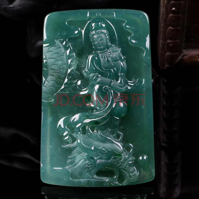 瑞器珠宝 翡翠《乘龙观音》吊坠 45.43g