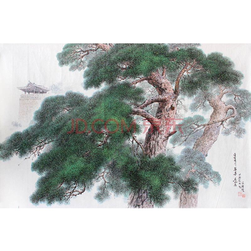 金成哲《乙密台的松树》朝鲜国画【白头山出品】